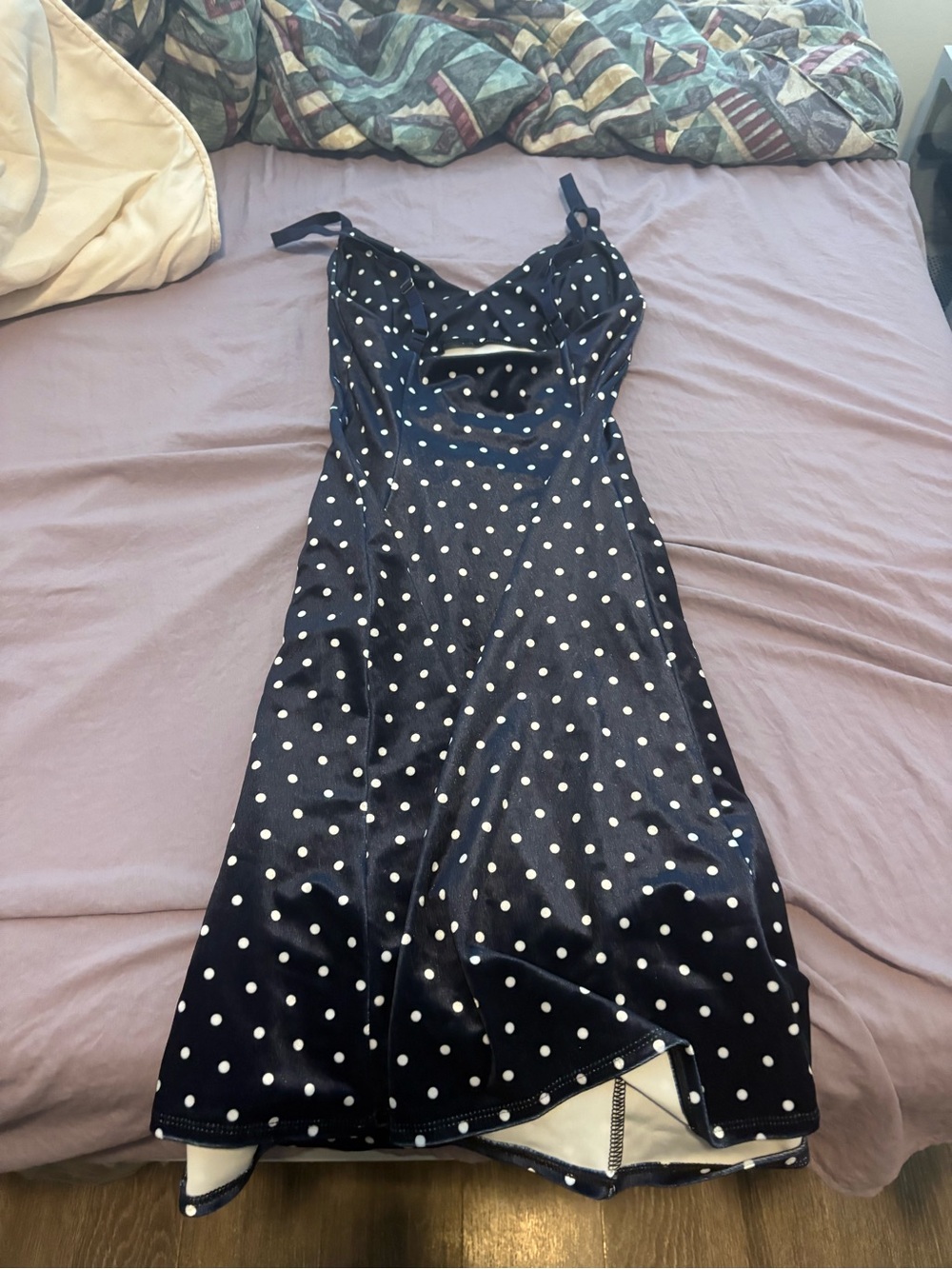 Blackmilk Navy with White Polka Dots Dress *Sample Sale* - Picture 3 of 5
